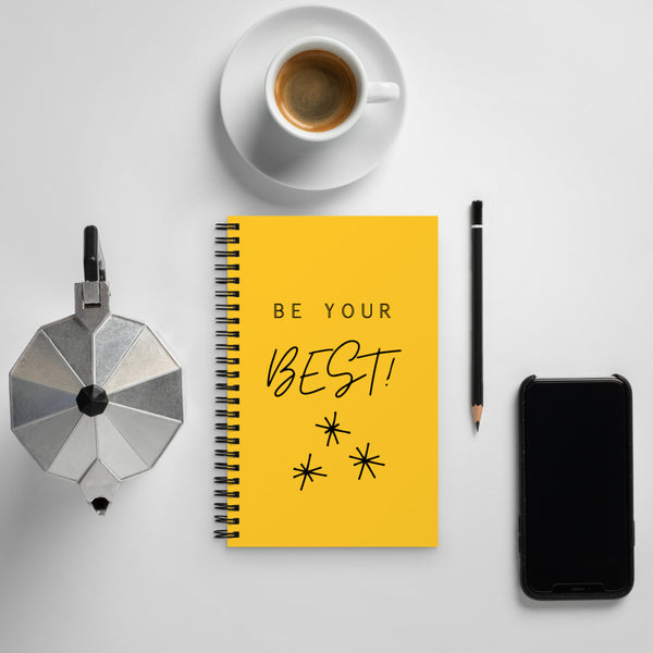 "Be Your Best!" Black & Yellow Spiral notebook